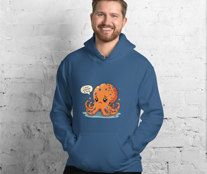 Men's Sad Blue Ringed Octopus Hoodie